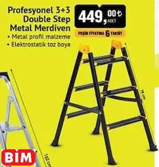 PROFESYONEL 3+3 DOUBLE STEP METAL MERDİVEN PROFESYONEL 3+3 DOUBLE STEP METAL MERDİVEN